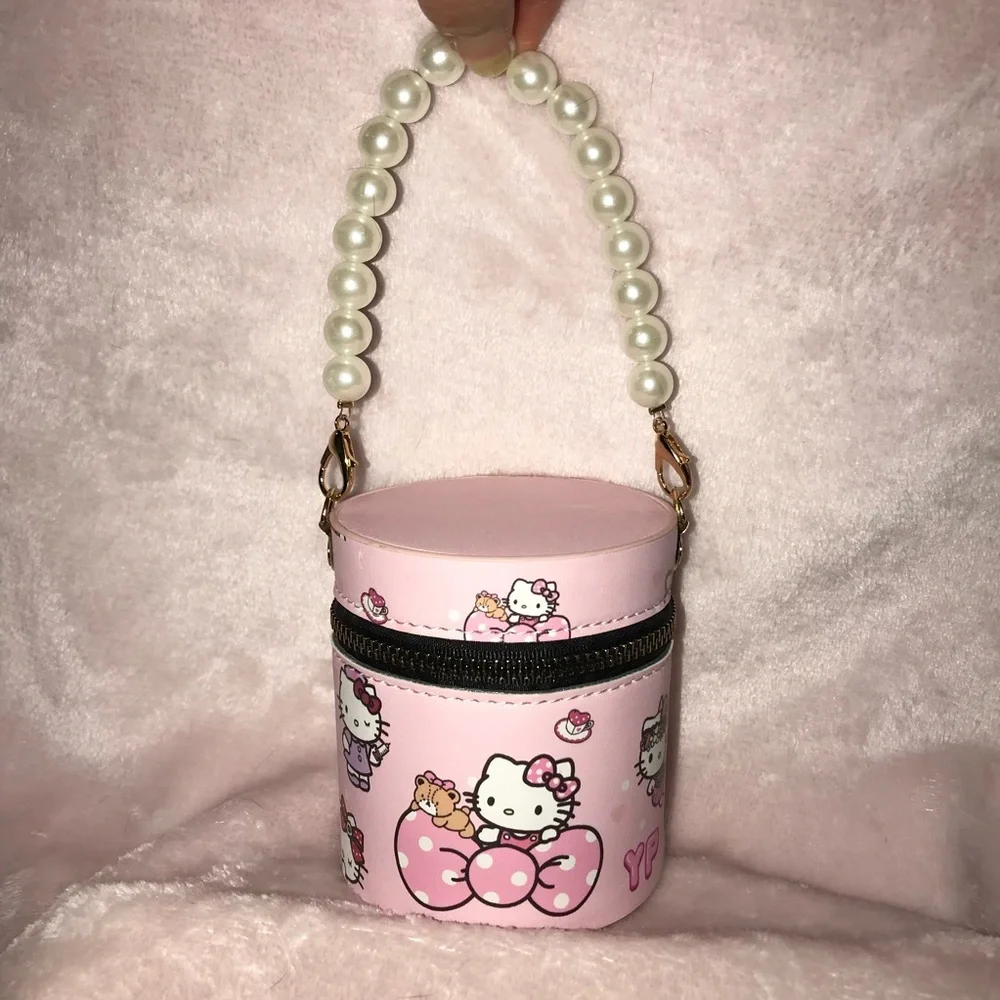 Sanrio Hello Kitty Matte Shine Glitter 20 Piece LipGloss Pearl Pink Bag New